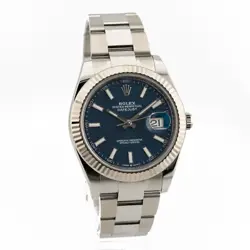 ROLEX Datejust 41 126334 Blue Fluted Motif Oyster Warranty 2023 Box/Paper