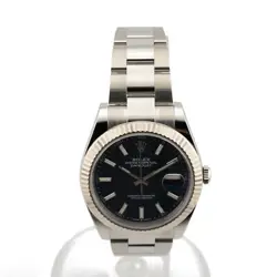 ROLEX Datejust 41 126334 Blue Fluted Motif Oyster Warranty 2023 Box/Paper