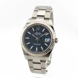 ROLEX Datejust 41 126334 Blue Fluted Motif Oyster Warranty 2023 Box/Paper