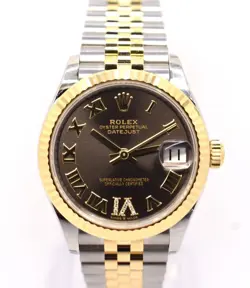 ROLEX DATEJUST 31MM SS & 18K YG JUBILEE DARK GREY ROMAN DIAMOND 6 DIAL - 278273