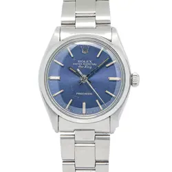 ROLEX AIR-KING 5500 STAINLESS STEEL OYSTER BLUE DIAL AUTOMATIC MEN'S WATCH 34MM