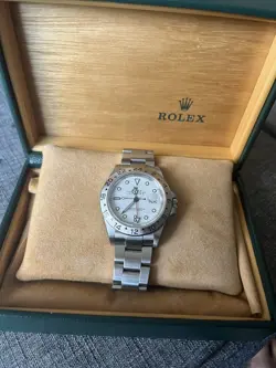 MEN’S  ROLEX EXPLORER II 40MM POLAR WHITE  DIAL REF 16570 ~ BOX PAPERS
