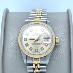 ROLEX 69173 TWO-TONE DATEJUST DIAMOND CHAMPAGNE DIAL JUBILEE BAND