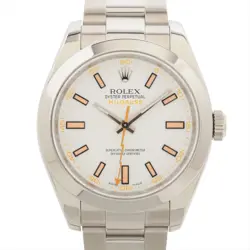 ROLEX MILGAUSS 116400 SS AT WHITE DIAL 2 EXTRA LINKS