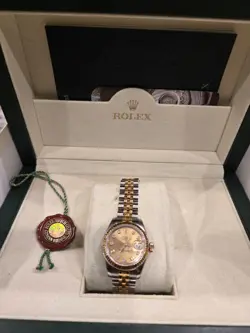 ROLEX DATE CHAMPAGNE WOMEN'S DIAMOND WATCH 