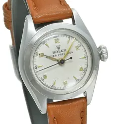 USED ROLEX Oyster 5004 Silver Manual Case Size 24mm×24mm Ladies Watch #22411