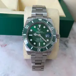 ROLEX SUBMARINER 40MM DATE STAINLESS STEEL GREEN DIAL GREEN BEZEL