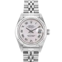 ROLEX DATEJUST 26 79174 PINK MOTHER OF PEARL STEEL WHITE GOLD LADIES WATCH