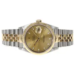 USED ROLEX Datejust 16233G Gold Case: 36.0mm Band: 19.5cm Men's Watch #915830