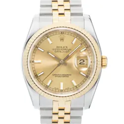 ROLEX DATEJUST 116233 CHAMPAGNE TWO-TONE JUBILEE WARRANTY 2007 BOX/PAPER