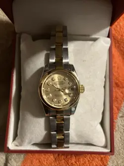 ROLEX OYSTER PERPETUAL LADIES DATEJUST 6917 18K GOLD VINTAGE EXCELLENT CONDITION