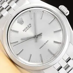 ROLEX OYSTER PRECISION 6426 SILVER DIAL STAINLESS STEEL 34MM MANUAL WATCH