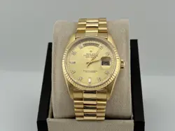 ROLEX PRESIDENT DAY DATE 18038 36MM CHAMPAGNE DIAMOND DIAL 18K YELLOW GOLD