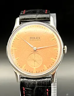 VTG ROLEX MARCONI JUMBO GOLD DIAL CIRCA 1940 DIAMETER 37mm SWISS MADE