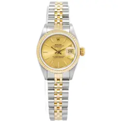 ROLEX DATEJUST 69173 JUBILEE 18K YELLOW TWO TONE CHAMPAGNE DIAL AUTO LADIES 26MM