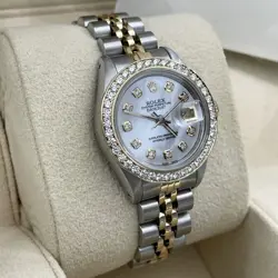 ROLEX LADY-DATEJUST 26MM MOTHER OF PEARL DIAL DIAMOND BEZEL JUBILEE REF: 69173