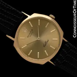 1970 ROLEX CELLINI VINTAGE MENS 18K GOLD DRESS WATCH - MINT WITH WARRANTY