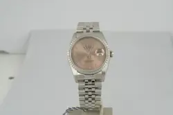 ROLEX DATEJUST 36MM SALMON PINK DIAL BOX PAPERS 2002 REF:16220