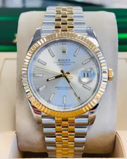 ROLEX DATEJUST 126333 18K YELLOW GOLD STEEL SILVER DIAL JUBILEE BAND PAPERS
