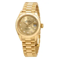ROLEX LADY-DATEJUST 28 CHAMPAGNE DIAL 18K YELLOW GOLD PRESIDENT AUTOMATIC LADIES