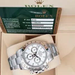 ROLEX COSMOGRAPH DAYTONA 40MM 116520 WHITE DIAL STEEL WATCH BOX PAPERS