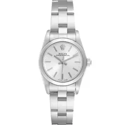 ROLEX OYSTER PERPETUAL SILVER DIAL STEEL LADIES WATCH 76080