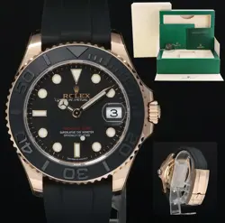 2022 MINT ROLEX YACHT-MASTER 268655 EVEROSE GOLD 37MM OYSTERFLEX WATCH BOX