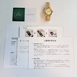 ROLEX DATEJUST 69178G 18K YELLOW GOLD CHAMPAGNE GENUINE 10P DIAMOND WOMEN WATCH