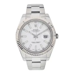 ROLEX DATEJUST II STAINLESS STEEL WHITE DIAL 41MM AUTOMATIC MEN’S WATCH - 116334