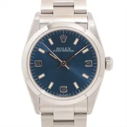 ROLEX OYSTER PERPETUAL 67480 SS AT BLUE-FACE 2 EXTRA LINKS