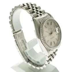 USED ROLEX Datejust 16220 Silver Case: 36.0mm Band: 18.0cm Men's Watch #911330