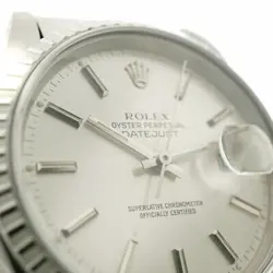 USED ROLEX Datejust 16220 Silver Case: 36.0mm Band: 18.0cm Men's Watch #911330