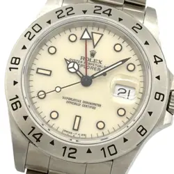 ROLEX Explorer II Ivory Dial Center Split Nth Series 16570 Watches Stainle...