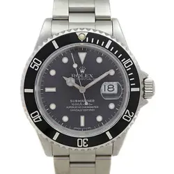 USED ROLEX SUBMARINER 16610 BLACK CASE: 40MM BAND: 17.5CM MEN'S WATCH #92230