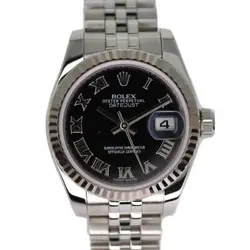 USED ROLEX DATEJUST 179174 BLACK CASE: 26.0MM LADIES WATCH #915230