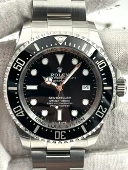 ROLEX DEEPSEA 44MM BLACK DIAL STAINLESS STEEL BRACELET 136660 BOX & PAPERS 2023