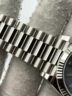 Rolex Day Date 40mm Ice Blue Baguette Dial Platinum Bracelet 228236 B&P 2024