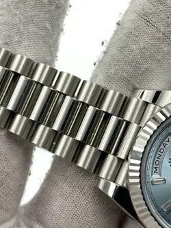 Rolex Day Date 40mm Ice Blue Baguette Dial Platinum Bracelet 228236 B&P 2024