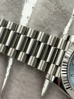 Rolex Day Date 40mm Ice Blue Baguette Dial Platinum Bracelet 228236 B&P 2024
