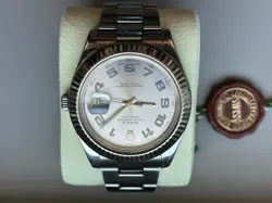MINT PAPERS Rolex DateJust II 41mm Silver Blue Arabic Steel Gold 116334 BOX