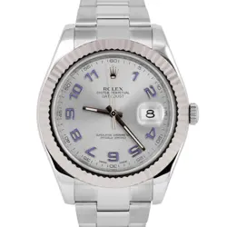 MINT PAPERS Rolex DateJust II 41mm Silver Blue Arabic Steel Gold 116334 BOX