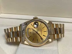Rolex DAY-DATE 36 Yellow GOLD 18238 President Champagne 36mm Mint + Warranty