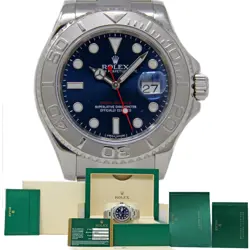ROLEX YACHT-MASTER 40MM 116622 BLUE STEEL PLATINUM 2010 B/P/2YRWARNTY #2242-1