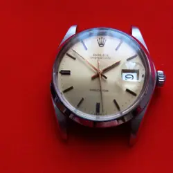 Rolex Oysterdate Precision model 6694 with Black Two-Piece Strap, Silver Bezel