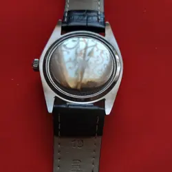 Rolex Oysterdate Precision model 6694 with Black Two-Piece Strap, Silver Bezel