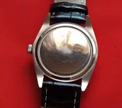 Rolex Oysterdate Precision model 6694 with Black Two-Piece Strap, Silver Bezel