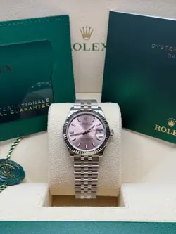 ROLEX DATEJUST 31 NEW 2025 PINK INDEX DIAL STAINLESS STEEL FLUTED JUBILEE