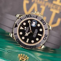 MINT ROLEX YACHT-MASTER 42MM 226658 18K YELLOW GOLD BLACK DIAL OYSTERFLEX MEN'S