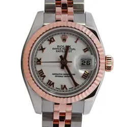 ROLEX DATEJUST 26MM WHITE DIAL WATCH 179171 ROSE GOLD