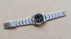 Vintage ROLEX Explorer 114270 Black Dial Watch Unpolished Sticker Back F Serial